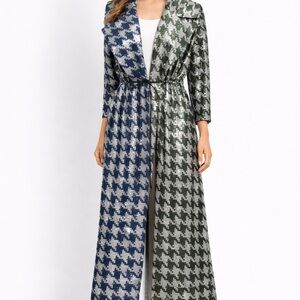 Adidas X Ivy Park Halls Of Ivy Long Multi-Color Sequin Houndstooth Jacket Size S